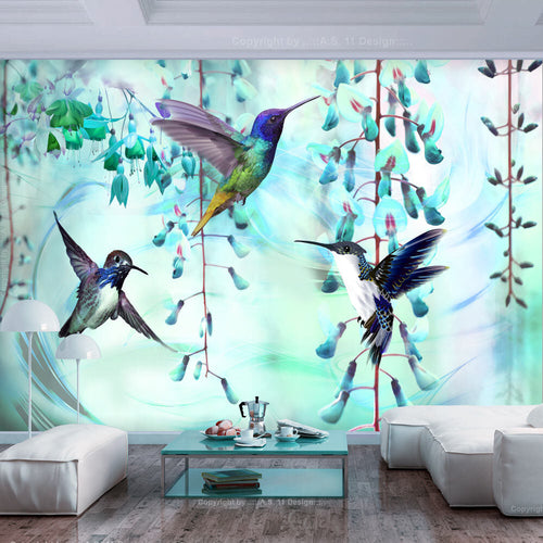 Fotomurale-Flying-Hummingbirds-(Green)