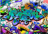 Fotomurale-Graffiti:-motivo-blu