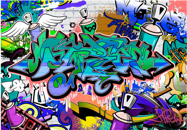 Fotomurale-Graffiti:-motivo-blu