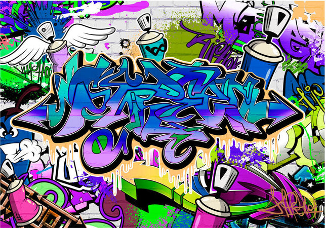 Fotomurale-Graffiti:-motivo-viola