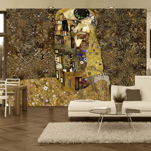 Fotomurale-Klimt-inspiration-Golden-Kiss