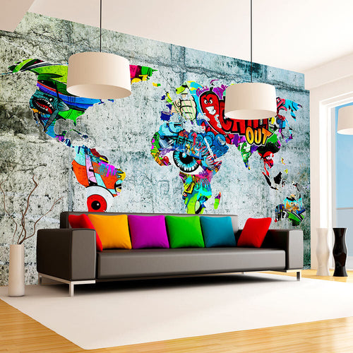 Fotomurale-Map-Graffiti