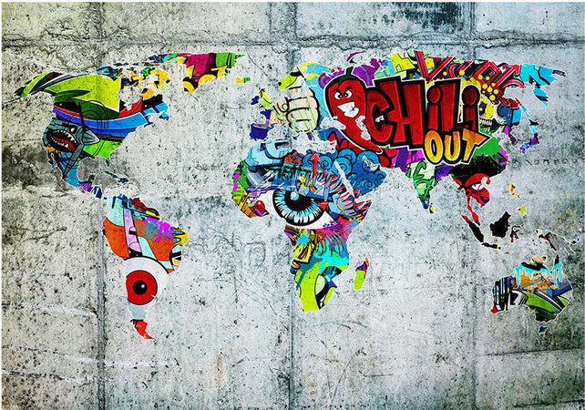 Fotomurale-Map-Graffiti