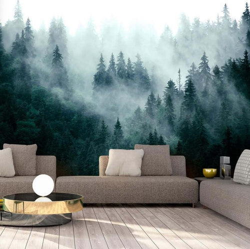 Fotomurale--Mountain-Forest-(Dark-Green)