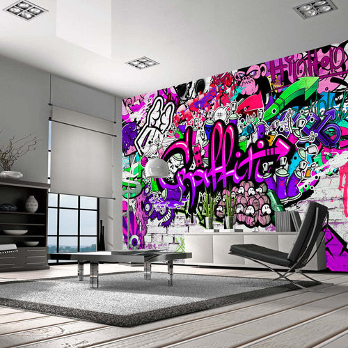 Fotomurale-Purple-Graffiti