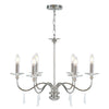 Lampadario Classico Finsbury Park Acciaio Nichel Lucido Vetro 6 Luci E14