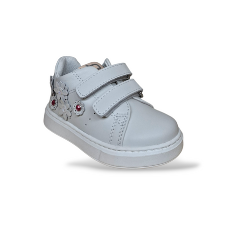 Scarpe Primi Passi Balducci Cita Pelle Bianco Fucsia Made in Italy Bambina