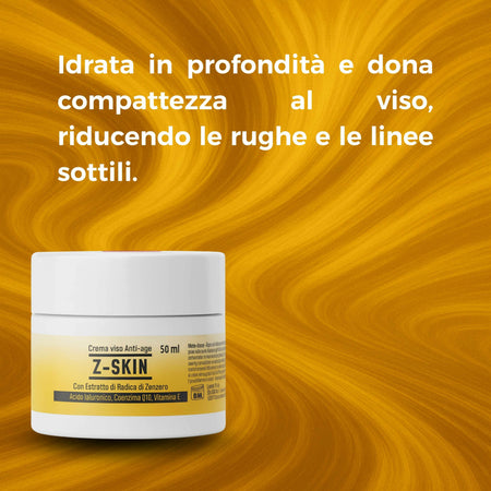 Crema Viso Antirughe con Curcuma e Vitamina E – Idratante e Rigenerante con Burro di Karité – Per Pelle Secca e Grassa – Antiage, Nutriente – 50ml – Antiage Curcuma Z-Skin