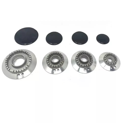 Serie bruciatori piattelli spartifiamma smeg cucina 4 fuochi kit completo