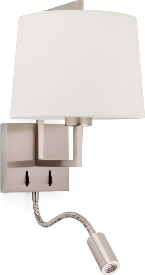 FRAME Lampada da parete nichel opaco/beig con lettore LED Illuminazione/Illuminazione per interni/Illuminazioni per pareti/Applique Led Mall Home - Napoli, Commerciovirtuoso.it