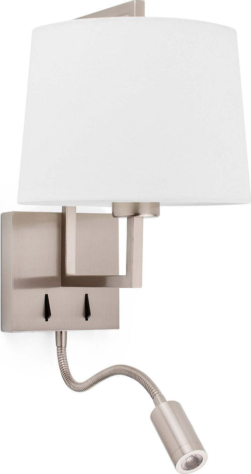 FRAME Lampada da parete nichel opaco/bianca con lettore LED Illuminazione/Illuminazione per interni/Illuminazioni per pareti/Applique Led Mall Home - Napoli, Commerciovirtuoso.it