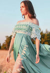 Francesca Conoci Abito Donna Da Cerimonia Made in Italy Lungo Con Manica Corta Scollo a Barchetta E Rouches Vestito Elegante Con Spacco Sul Lato Frontale Sinistro Moda/Donna/Abbigliamento/Vestiti/Sera e Cerimonia You Store - Messina, Commerciovirtuoso.it