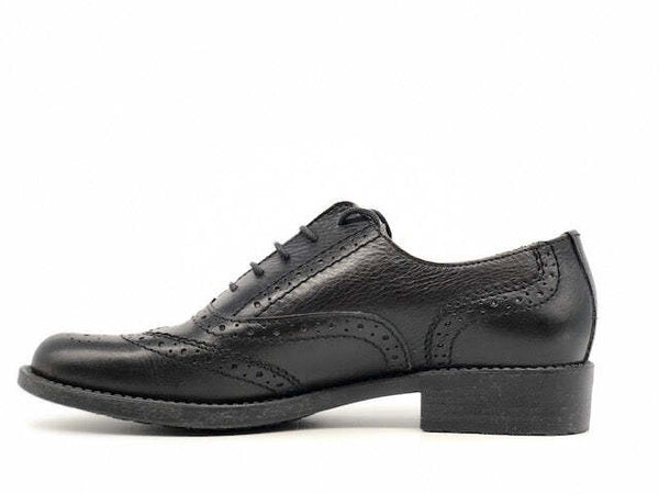 Francesina donna in pelle nera TRATTI