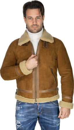 Franco---Giacca-Uomo-Beige-in-vero-montone-Shearling