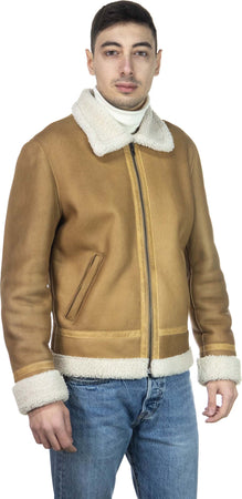 Franco---Giacca-Uomo-Cuoio-in-vero-montone-Shearling