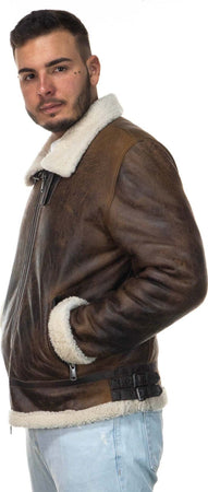Franco---Giacca-Uomo-Marrone-Oil-in-vero-montone-Shearling