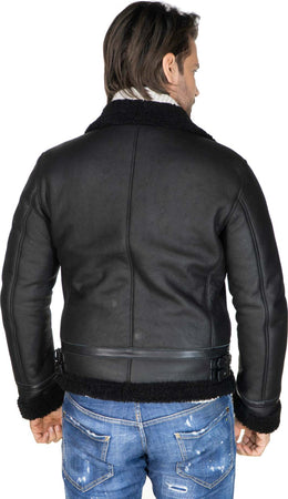 Franco---Giacca-Uomo-Nero-in-vero-montone-Shearling