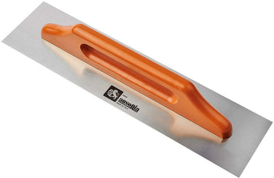 Frattazzo Frattone Per Stucco Professionale Made In Italy A Due Mani Con Lama Flessibile In Acciaio Inox 50X12 Manico In Legno Ausonia - 42380