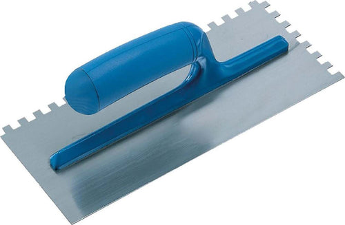 Frattone dentato con base in acciaio a dente quadro e manico in abs Fai da te/Utensili elettrici e a mano/Utensili a mano/Utensili per muratura e piastrellatura/Cazzuole/Cazzuole di finitura La Zappa - Altamura, Commerciovirtuoso.it