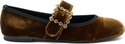 Frau-ballerina-marrone-in-velluto-con-fibbia-69G2
