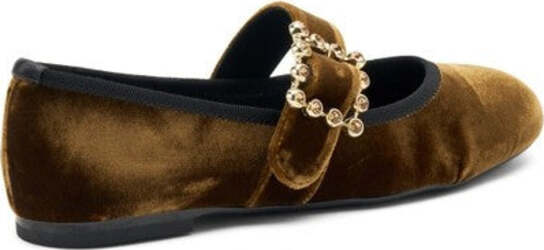 Frau-ballerina-marrone-in-velluto-con-fibbia-69G2
