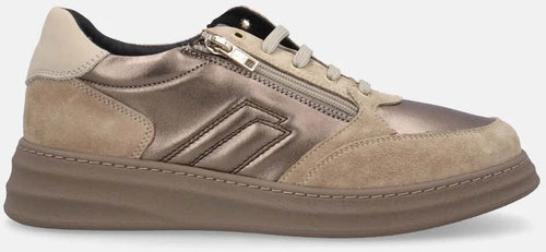 Frau donna sneakers con inserti in pelle scamosciata