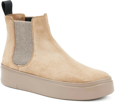 Frau Donna Stivaletti Beatles In Pelle / Camoscio Stivaletto Nuova Collezione Suola Platform 4.5cm Made In Italy.