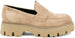 Frau Mocassini Donna Camoscio Beige Chiaro Mocassino In Pelle Scamosciata Con Suola Carro Maxi Suola Plateau 4.5cm Made In Italy