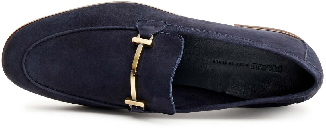 Frau Mocassino Uomo in Camoscio Blu Mocassini Eleganti Scamociati Mocassino in Pelle Scamosciata Con Morsetto Nuova Coll.