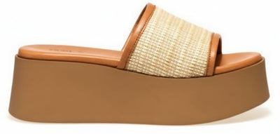 Frau Sandalo Donna A Fascia Con Zeppa In Rafia Ciabatte A Fascia In Rafia Con Zeppa 5.5 Cm Primavera-estate 2022