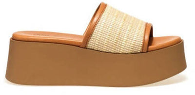 Frau Sandalo Donna A Fascia Con Zeppa In Rafia Ciabatte A Fascia In Rafia Con Zeppa 5.5 Cm Primavera-estate 2022