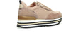 Frau Scarpe Donna Color Cammello in Pelle Scamosciata E Laminata Sneaker Casual Con Lacci E Suola in Gomma 4,5 Cm Collezione Aut/Inv 2022/2023