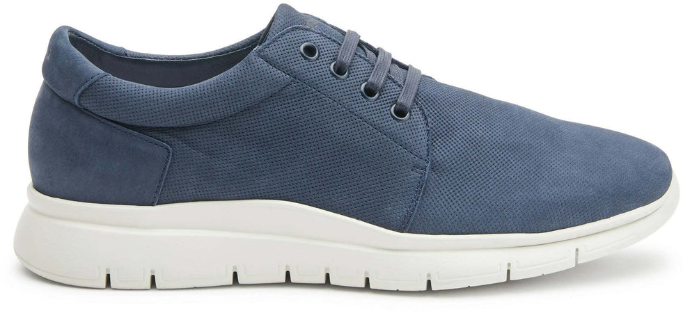 Frau Scarpe Uomo Sneakers Punzonata Blu Con Lacci Nuova Collezione