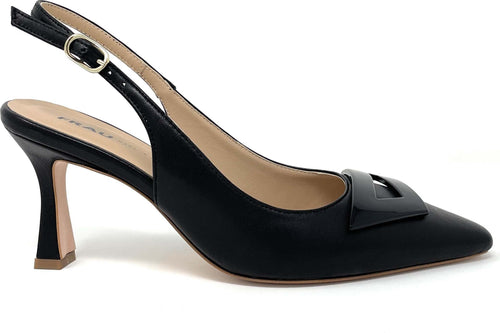 FRAU-sling-back-in-pelle-nero-82M2