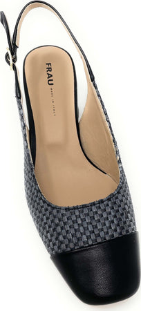 FRAU-sling-back-in-rafia-e-pelle-nero-93B8
