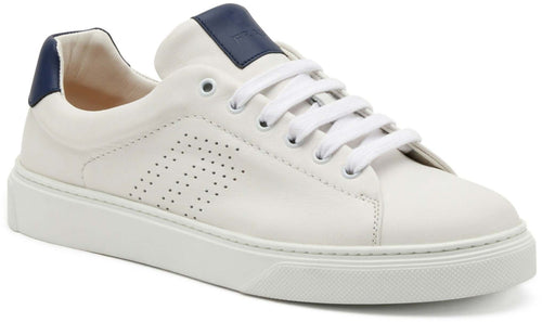 Frau Sneakers Uomo Bianche 28 M3 in Pelle Lacci Suola in Gomma