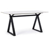 Tavolo Paloma con gambe in acciaio verniciato, top in vetro temperato 160 x 90 cm