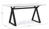 Tavolo Paloma con gambe in acciaio verniciato, top in vetro temperato 160 x 90 cm