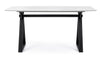 Tavolo Paloma con gambe in acciaio verniciato, top in vetro temperato 160 x 90 cm