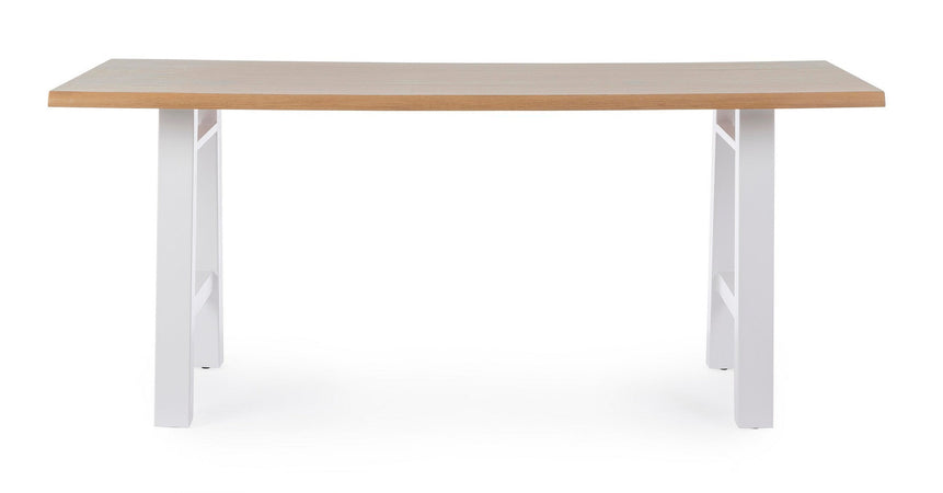 Tavolo Fred con gambe in acciaio verniciato, piano in mdf rivestito in carta melaminica 180 x 90 cm