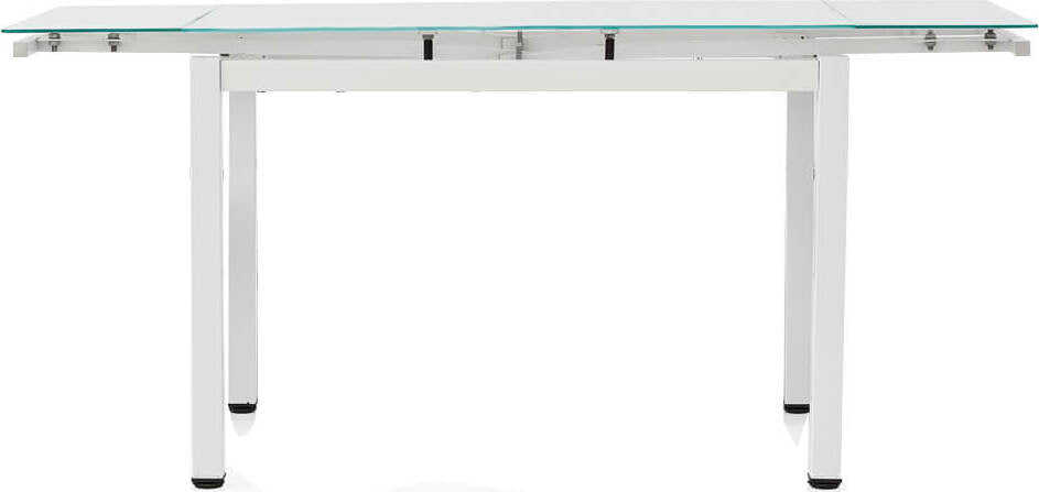 FREDERICK---tavolo-da-pranzo-moderno-allungabile-in-metallo-e-vetro-cm-70x110/140/170x75-h-Bianco-Milani-Home