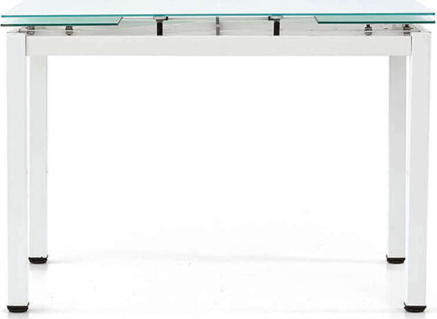 FREDERICK---tavolo-da-pranzo-moderno-allungabile-in-metallo-e-vetro-cm-70x110/140/170x75-h-Bianco-Milani-Home