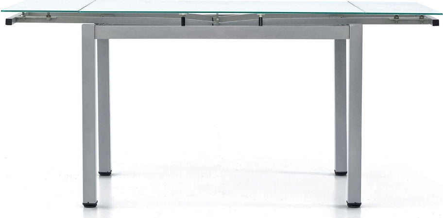 FREDERICK---tavolo-da-pranzo-moderno-allungabile-in-metallo-e-vetro-cm-70x110/140/170x75-h-Grigio-Milani-Home
