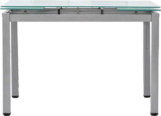 FREDERICK---tavolo-da-pranzo-moderno-allungabile-in-metallo-e-vetro-cm-70x110/140/170x75-h-Grigio-Milani-Home