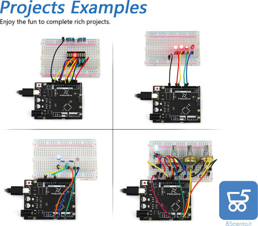 Freenove Basic Starter Kit FNK0007 Board 151 componenti 19 progetti (compatibile con arduino IDE)