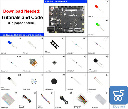 Freenove Basic Starter Kit FNK0007 Board 151 componenti 19 progetti (compatibile con arduino IDE)