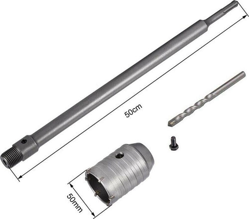 Fresa-A-Tazza-50-Mm-Asta-Prolunga-50-.-Cm-Per-Trapano-Attacco-Sds-Plus-Tools
