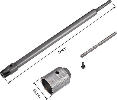 Fresa-A-Tazza-55-Mm-Asta-Prolunga-50-Cm-Per-Trapano-Attacco-Sds-Plus-Tools