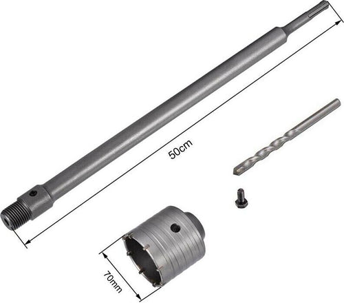 Fresa-A-Tazza-70-Mm-Asta-Prolunga-50-.-Cm-Per-Trapano-Attacco-Sds-Plus-Tools