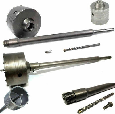 Fresa-A-Tazza-Carotatrice-Per-Muro-Pietra-Da-30-A-160mm-+-Asta-Da-60cm-Sds-Plus